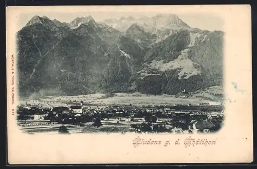 AK Bludenz, Gesamtansicht gegen den Rhätikon