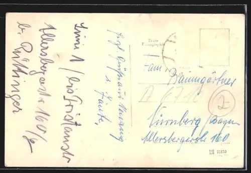 AK Nenzinger-Himmel, Ortspartie mit Bergen