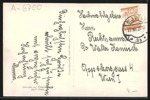 AK Bludenz, Ortsansicht mit Kirche