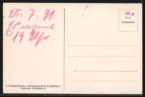 AK Bludenz a. d. Arlbergbahn, Teilansicht mit Kirche, Scesaplana und Schillerkopf