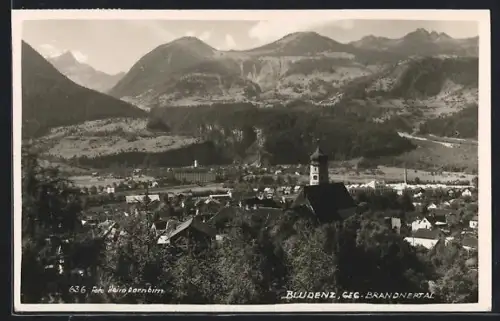AK Bludenz, Ortsansicht gegen Brandnertal