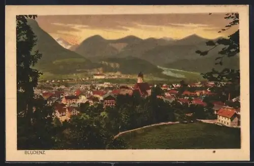 AK Bludenz, Ortsansicht aus der Vogelschau