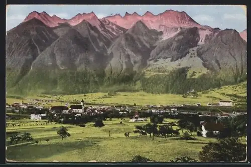 AK Bludenz /Vorarlberg, Gesamtansicht mit Rhätikongruppe