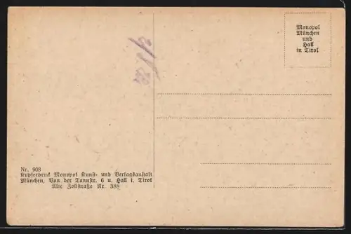 AK Lech, Totalansicht mit Bergmassiv