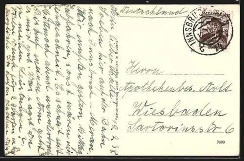 AK Bludenz, Ortsansicht vom Berghang im Winter