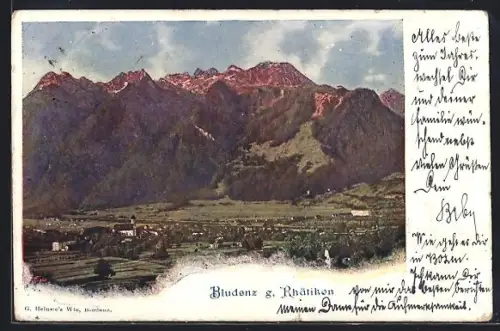 AK Bludenz, Ortsansicht gegen Rhätikon