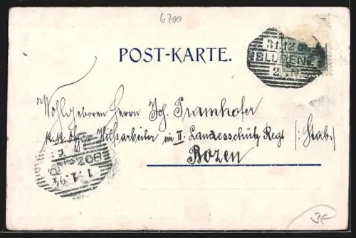 AK Bludenz, Ortsansicht gegen Rhätikon