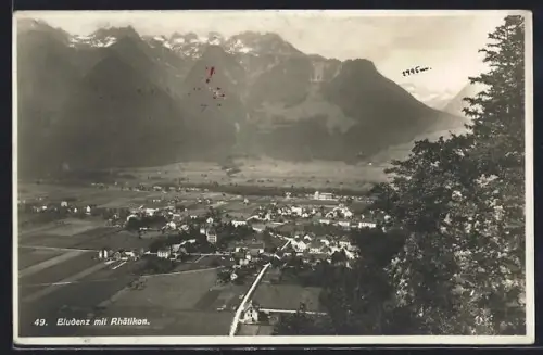 AK Bludenz, Totalansicht mit Rhätikon