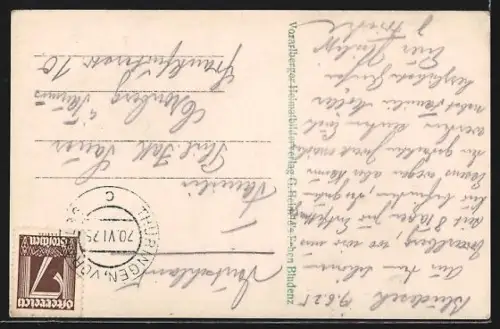 AK Bludenz, Gesamtansicht aus der Vogelschau