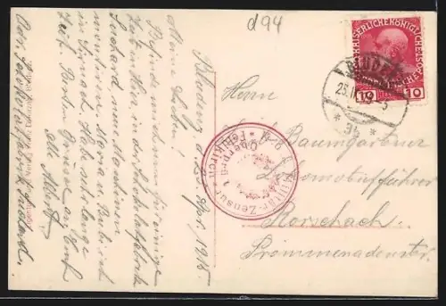 AK Bludenz, Ortsansicht mit Kirche aus der Vogelschau