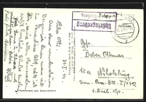 AK St. Gerold im Gr. Walsertal, Ortsansicht mit Kirche aus der Vogelschau