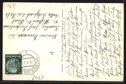 AK Bludenz, Ortsansicht aus der Vogelschau