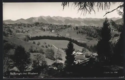 AK Tschengla bei Bludenz, Ortsansicht vom Berghang aus