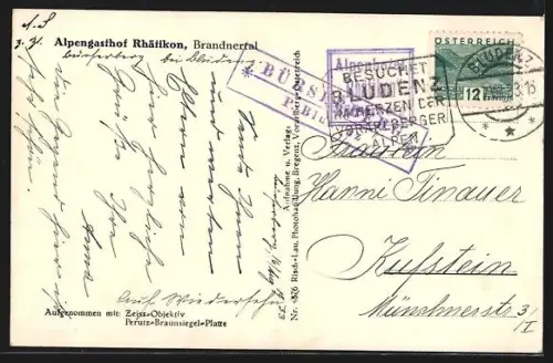 AK Bürserberg-Bludenz, Totalansicht, Luftbild