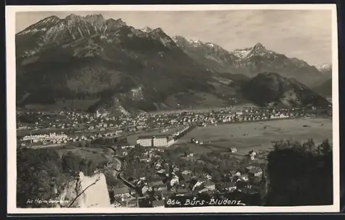 Foto-AK Bürs-Bludenz, Ortsansicht aus der Vogelschau
