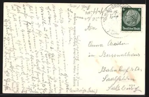 Foto-AK Bürserberg, Teilansicht mit Kirche vom Berghang aus