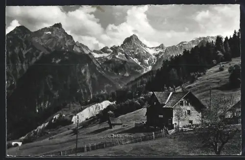AK Bürserberg, Berggasthaus Schillerkopf mit Gebirgspanorama