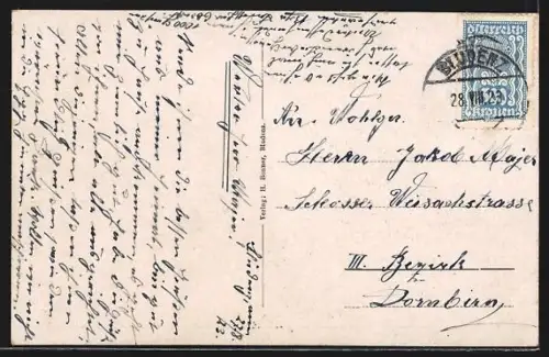 AK Bludenz, Ortsansicht gegen die Berge