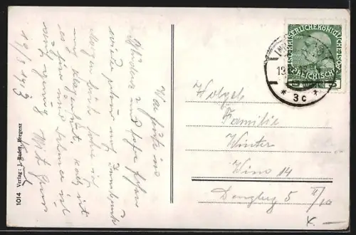 AK Bludenz /Vorarlberg, Ortsansicht mit Panülerkopf, Purtschakopf, Loischkopf, Schillerkopf