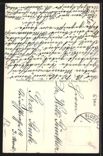 AK Bludenz, Strassenpartie mit Buchhandlung von G. Heinzle`s Erben