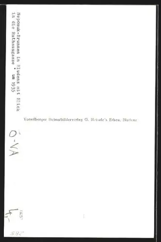 AK Bludenz, Nepomuk-Brunnen in der Rathausgasse