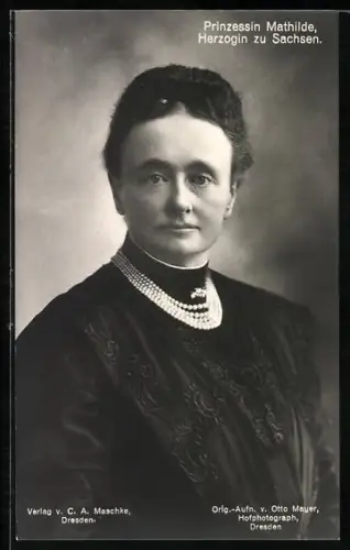 AK Prinzessin Mathilde Herzogin zu Sachsen im Porträt
