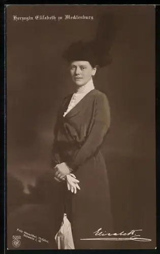 AK Herzogin Elisabeth von Mecklenburg im Porträt