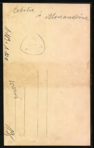 AK Prinzessin Alexandrine und Prinzessin Cecilie zusammen im Porträt