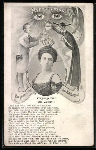 AK Hypnotismus, Prinzessin Luise von Sachsen, Sprachlehrer empfängt Belohnung von einem Geistlichen