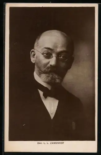 AK Dro. L. L. Zamenhof mit Fliege im Porträt