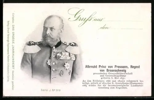 AK Albrecht Prinz von Preussen, Regent von Braunschweig in Uniform