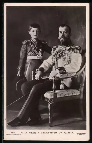 AK Czar & Czarevitch of Russia, Zar Nikoaus II. von Russland