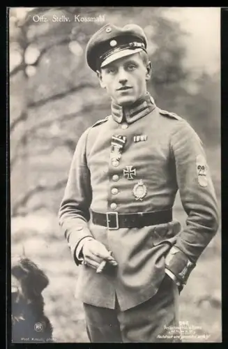 Foto-AK Sanke Nr. 546: Offz. Stellv. Kossmahl, Kampfflieger