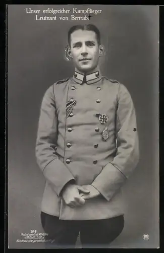 AK Sanke Nr. 516, Kampfflieger Leutnant von Bertrab in Uniform