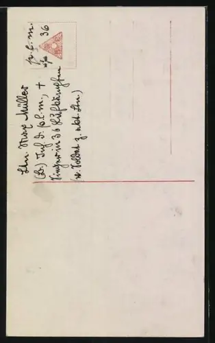 Foto-AK Sanke Nr. 583: Kampfflieger Leutnant Max Müller mit Pour le Merite, EK I 1914 und grosser Ordensspange, Flugzeug