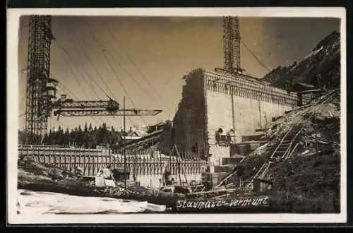 AK Partenen /Vorarlberg, Bau des Vermuntwerks, Staumauer