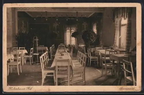AK Herold i. Erzgeb., Huberbauer Hof, Speisesaal