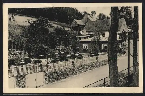 AK Marienberg /Sa., Ausflugslokal Schindelbachmühle mit Garten, Inh. Kurt Keinert