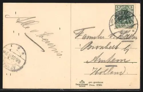 AK Hilchenbach, Fachwerkhäuser, Flusslauf, Fabrikschornstein