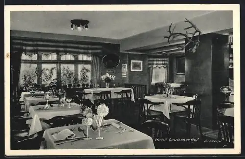 AK Hilchenbach, Hotel Deutscher Hof, Inh. A. Fahrenbach, Speisesaal