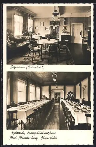 AK Bad Blankenburg /Thür. Wald, Evang. Allianzhaus, Tagessraum, Speisesaal