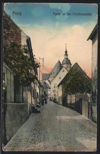 AK Penig, Partie an der Friedensstrasse