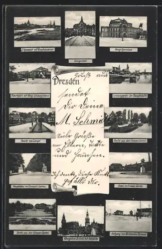 AK Dresden, Königliches Schloss, Hofoper, Grosser Garten