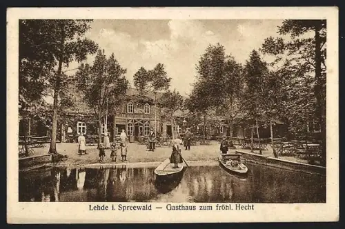 AK Lehde i. Spreewald, Gasthaus zum fröhl. Hecht