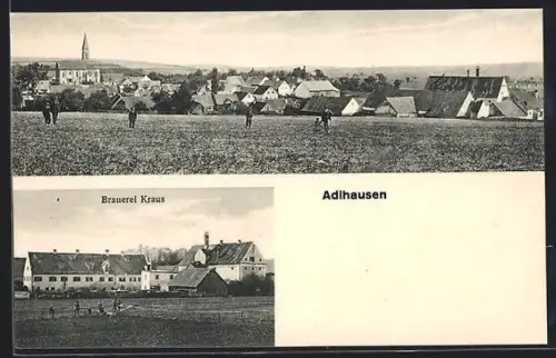 AK Adlhausen, Panorama mit Brauerei