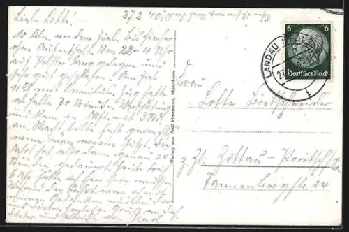 AK Landau / Pfalz, Strasse, Strassenbahn