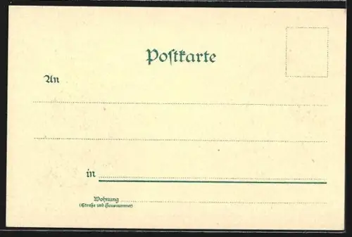 Lithographie Berlin, Nationaldenkmal, Reiterstandbild