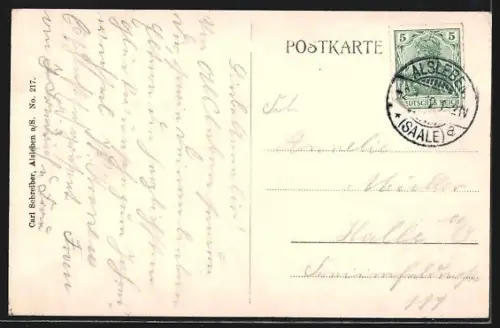 AK Alsleben a. d. Saale, Marktplatz mit Geschäften