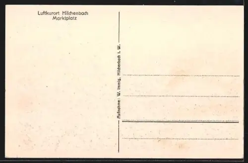 AK Hilchenbach, Marktplatz mit Gasthof und Kirche