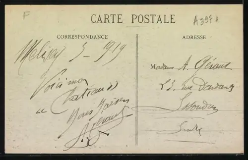 AK Melisey, Rue de l`Église avec charrette et maisons anciennes